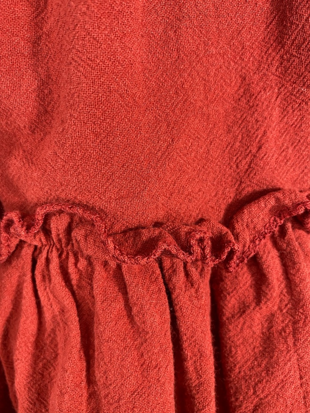 Women’s dark Red Tiered Drawstring Skirt. - Picture 9 of 15